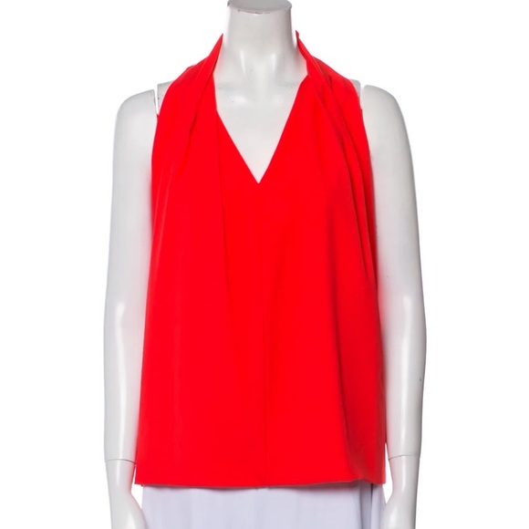 Diane von Furstenberg Sleeveless Blouse, Size P, Orange - Picture 1 of 4